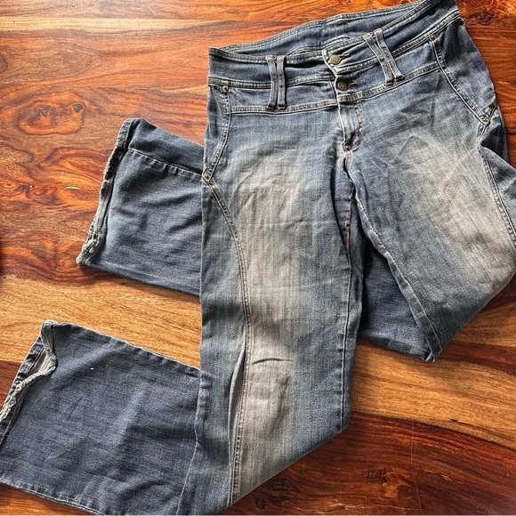 Bebe Jeans vintage Y2K 90s Jil Taille 42 Large Flare low rise - Picture 1 of 12